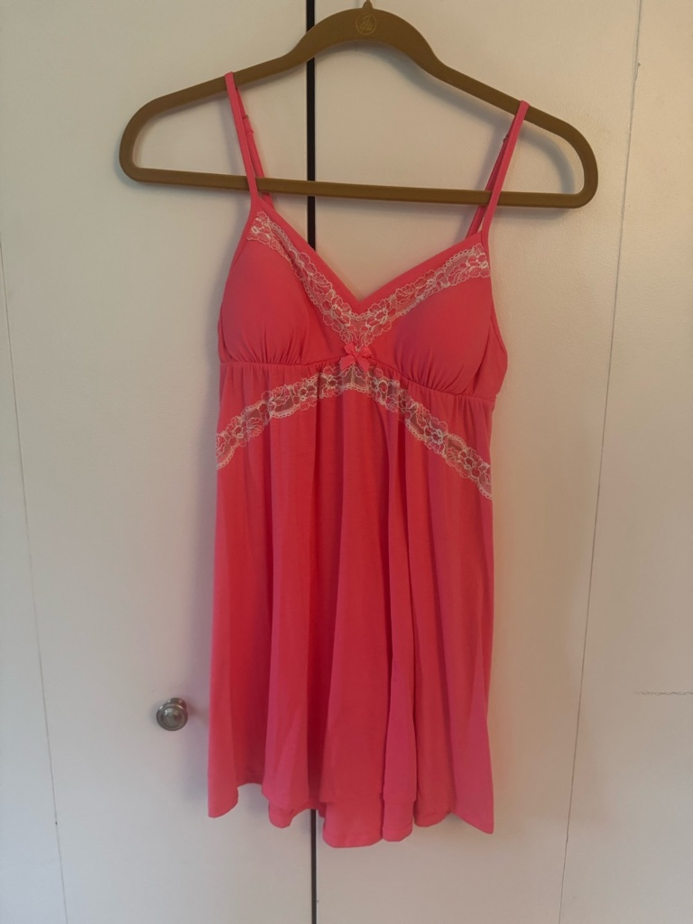 Victoria's Secret Hot Pink Lace-Trim Cami Dress
